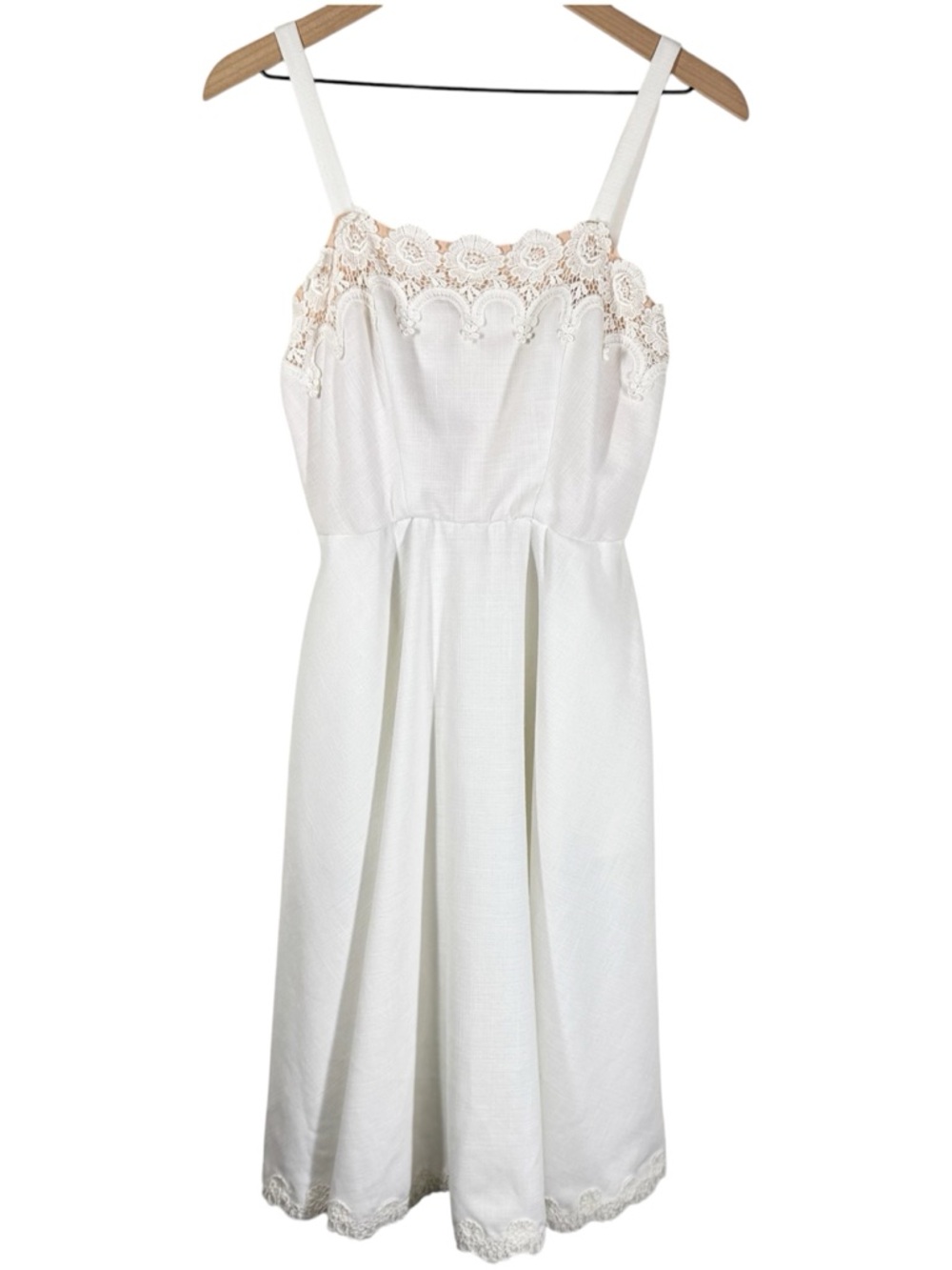 Vintage Lilli Diamond White Fit Flare Dress Size XS Retro Wedding Bride Marilyn - Picture 7 of 12